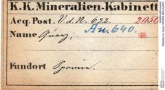 Etiketten zu Quarz (NHMW-MIN-Au640)